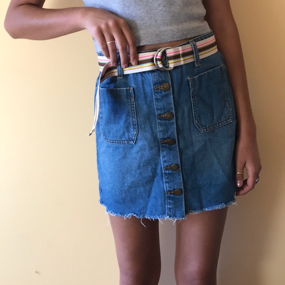 jean skirt with buttons down the front